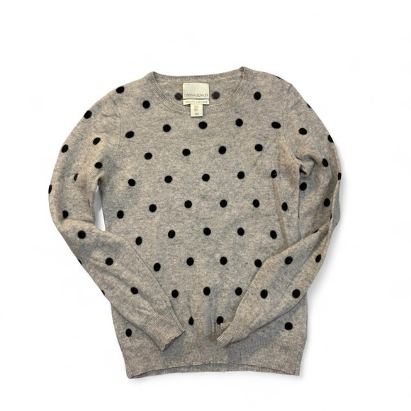 Cynthia Rowley Gray Sweater with Black Dots - Picture 1 of 4